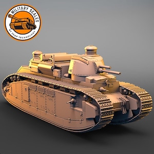 Char 2C - French WW1 Super Heavy Tank 3D Printed Scale Model Hobby Kit for Collectors Dioramas Historical Military Accessories 1/72 1/48