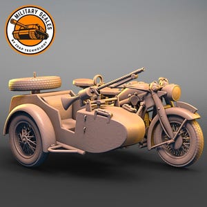 Zundapp KS750 with sidecar - german military scales ww2 vehicle off-road motorcycle modeling hobby 1/30 1/35 1/48 1/56 1/72 1/76 1/87