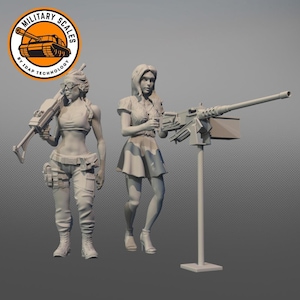 1:35 Combat Cuties #2 - mulheres de fundição de resina em figuras militares temáticas de pin-up, conjunto de diorama estiloso 1/35
