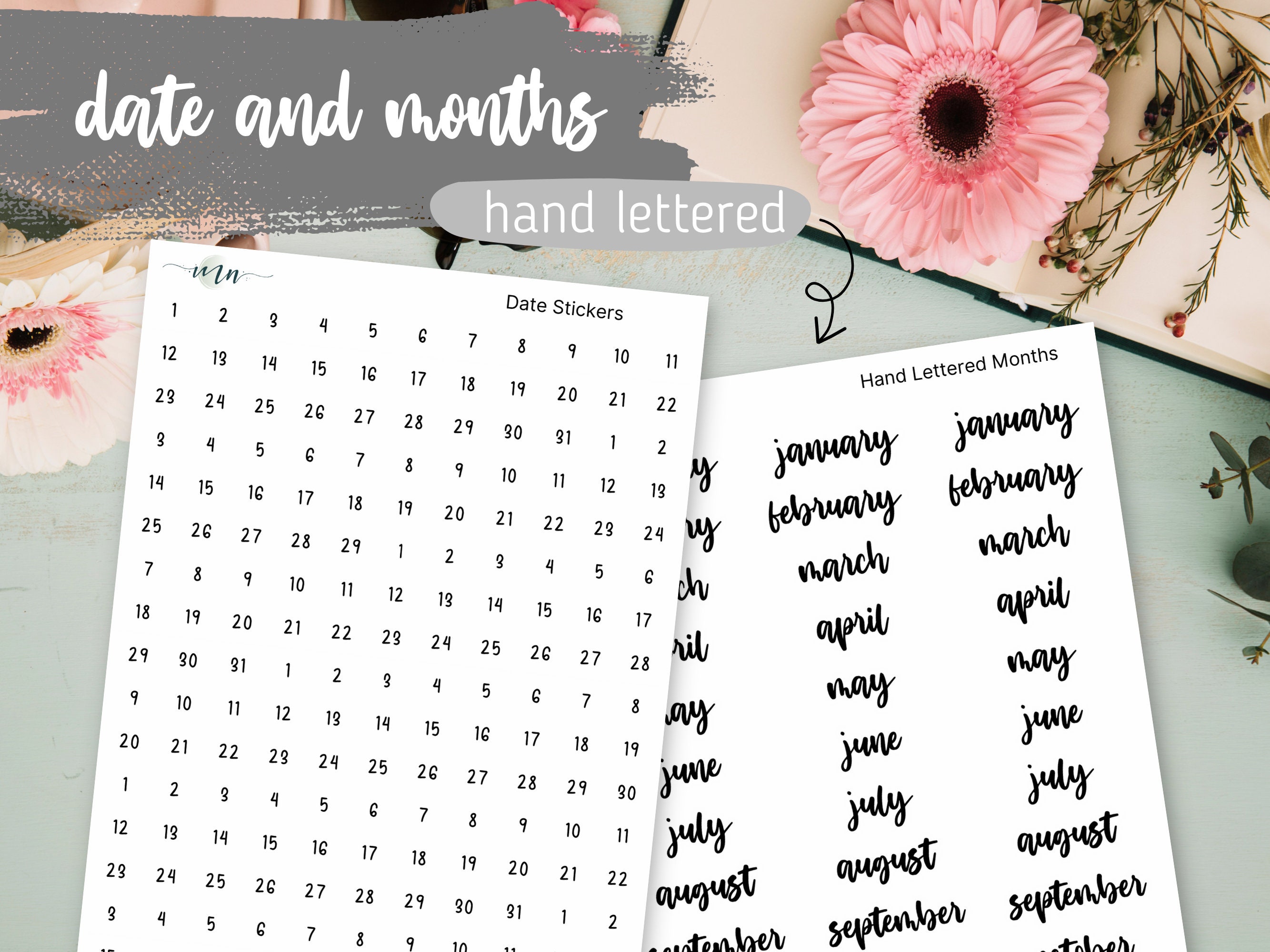 Days of the Week PHYSICAL Sticker Set Header Sticker, Functional ...