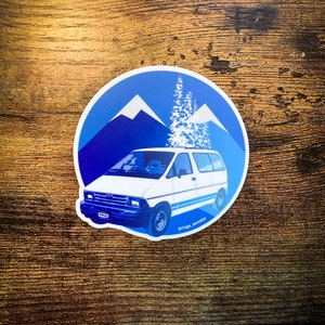 Ford Aerostar Van Sticker - Blue Mountain Scene