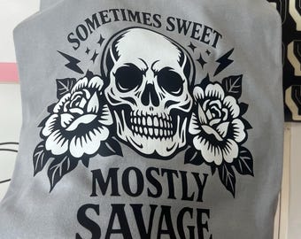 Comfort Colors Sometimes Sweet, Mostly Savage Graphic Tee Shirt