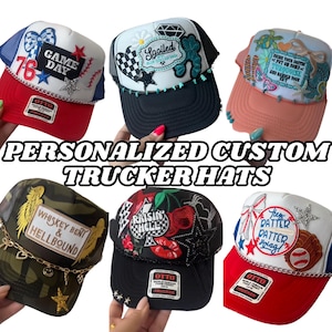 Personalized Custom Trucker Patch Hat, Trucker Hat, Country Trucker Hat, Concert Hat, Baseball Hat, Custom Trucker Hat