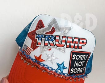 Trump USA Trucker Patch Hat, Iron Patches, Trucker Hat, MAGA  Trucker Hat, Woman’s Trucker Hat, Camo Trucker Hat With Patches