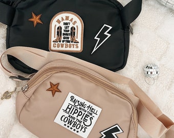 Fanny Pack With Patches, Cross Body Concert Bag, Stadium Approved Purse, Patch Stadium Bag, Country Concert Bag