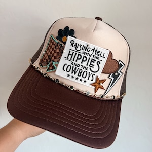 Trucker Patch Hat, Iron Patches, Trucker Hat, Cowgirl Trucker Hat, Woman’s Trucker Hat, Camo Trucker Hat With Patches
