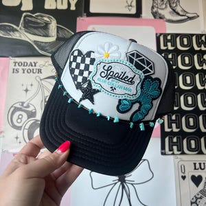 Put It On My Husbands Tab Trucker Patch Hat, Iron Patches, Trucker Hat, Cowgirl Trucker Hat, Woman’s Trucker Hat, Trucker Hat With Patches