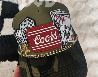 Trucker Patch Hat, Iron Patches, Trucker Hat, Cowgirl Trucker Hat, Woman’s Trucker Hat, Camo Trucker Hat With Patches