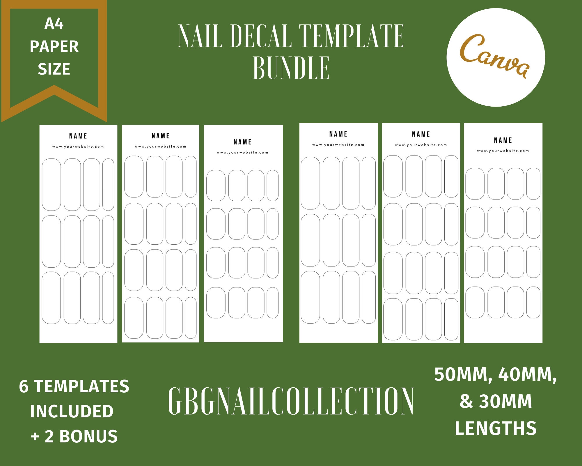 8. Nail Stamping Template Set - wide 1