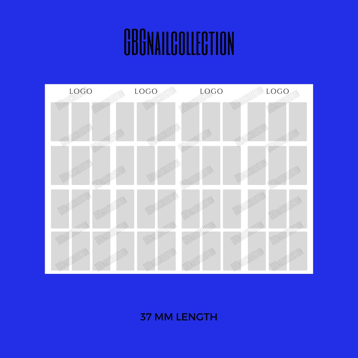 Nail Decal Template Digital A4 Size | Instant Download | 5 Customizable ...