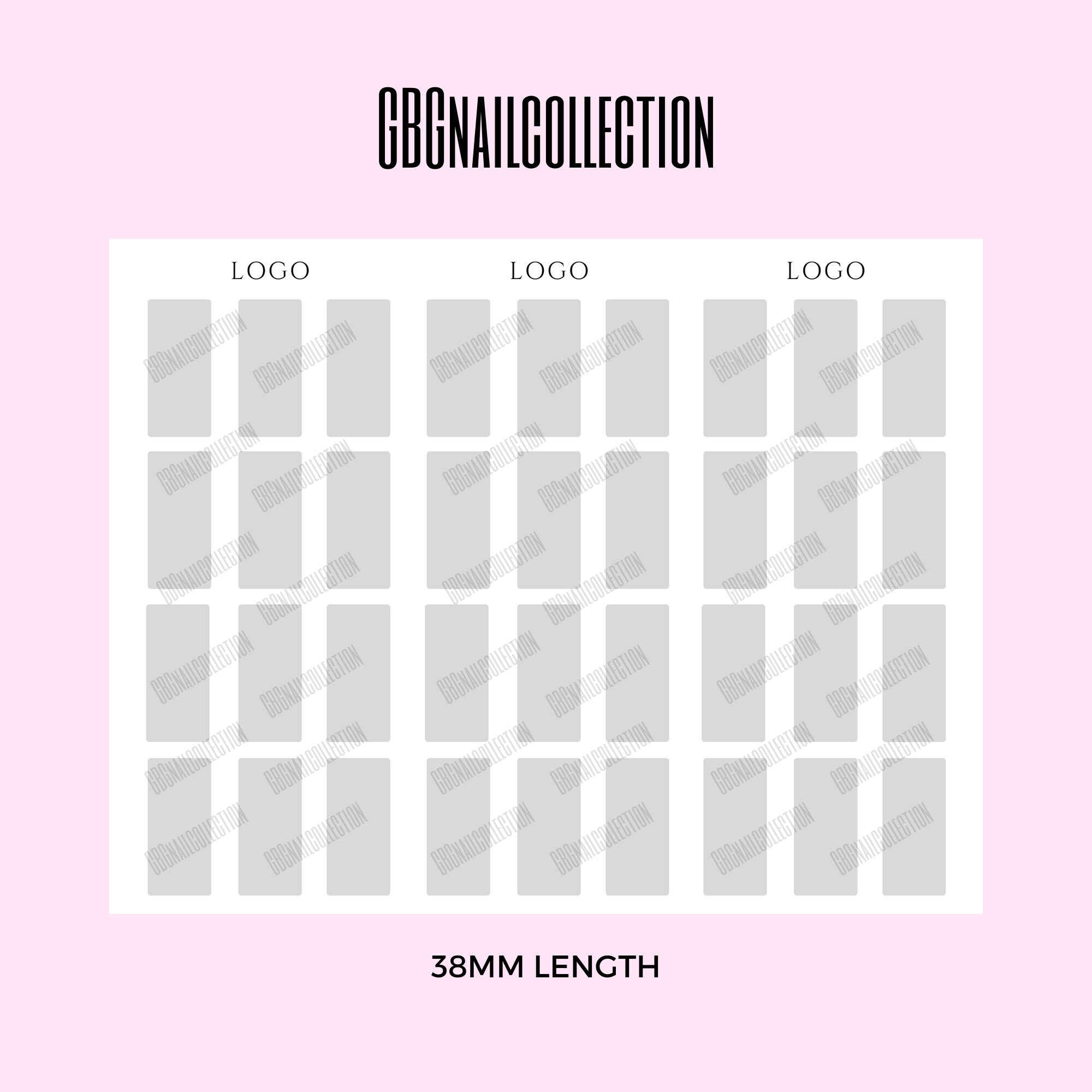 Nail Decals Template Digital | Instant Download | 4 Customizable ...