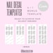 Nail Decals Template Digital | Instant Download | 4 Customizable Templates + FREE TEMPLATE | Make Your Own Water Nail Decals | Custom Nails 