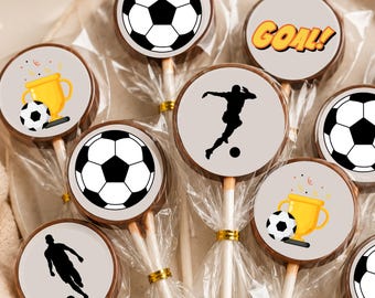 Sucettes au chocolat pour anniversaire de football, gâteries pour sacs de fête, cadeaux Bluey. Sacs de fête