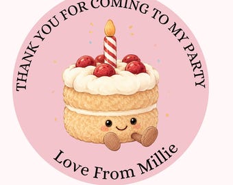 Personalised Jellycat  birthday party stickers, party bag stickers ,  birthday stickers, sweet cones
