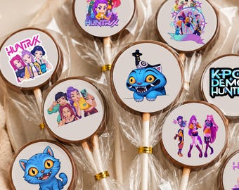 Sucettes au chocolat d'anniversaire K pop, gâteries pour sacs de fête, articles de fête k pop. Sacs de fête
