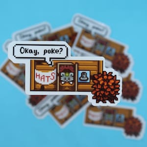 Hat Mouse ears, Stardew Valley stickers, stardrop saloon, stardew valley gift, video game gifts, birthday gift for gamer, stardew art