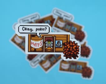 Orejas de ratón con sombrero, pegatinas de Stardew Valley, salón Stardrop, regalo de Stardew Valley, regalos de videojuegos, regalo de cumpleaños para jugadores, arte de Stardew