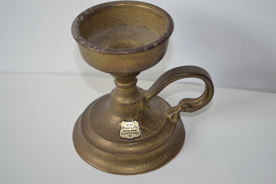 Solid bronze candle carrier 1097 grams German origin cold Etsy