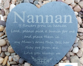 Personalised Nannan memorial slate/ plaque, Nan, Gran, Grandma, perfect for indoor and outdoor, special memories, perfect gift