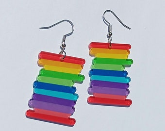 Geometric Rainbow Pride Earrings: LGBTQIA+ Statement Jewelry
