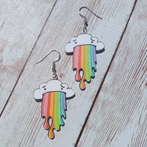 Pride Earrings, Funny Rainbow Earrings, LGBTQIA+ Pride Jewelry, Rainbow Gift, Handmade Jewelry, Pride Gift, Gay Gifts, Cute Pride Earrings