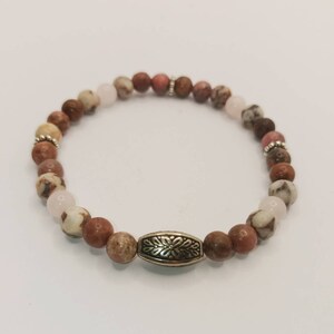 Rose Quartz Bracelet, Rhodonite Bracelet, Maifanite Bracelet, Rose Quartz Jewelry, Self Confidence Jewelry, Self Love Bracelet, Love Crystal