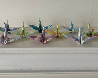 1 Handmade Origami Paper Crane 9 Designs Available for 1st wedding anniversary paper, wedding venue decorations, gift,