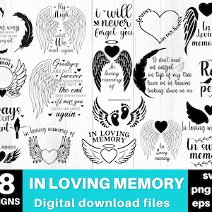 In loving memory svg, rest in peace svg, in memory svg, loving memory svg, in loving memory png, memorial day svg, svg files for cricut