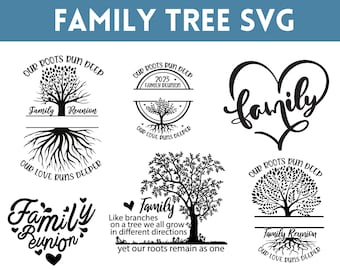 Family Reunion Tree SVG: Shirt Clipart Designs (Digital Download)