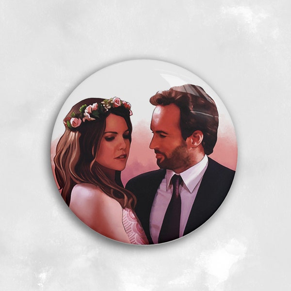 Badge inspired by the TV series Gilmore Girls Lorelai and Luke Lauren Graham Scott Patterson Dance Wedding