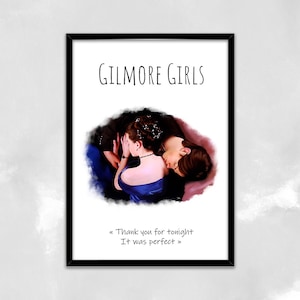 Poster inspirierte TV-Serie Gilmore Girls Rory und Dean Abendzitat