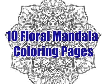 10 Floral Mandala Coloring Pages