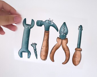 Iron-on image “Tool Set” - maxi/large
