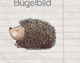 Hedgehog iron-on transfer, small