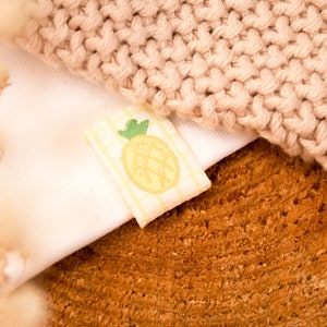 Set med 3 vävda etiketter "Ananas"