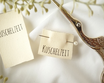 3er Set Baumwoll-Label "Kuschelzeit"