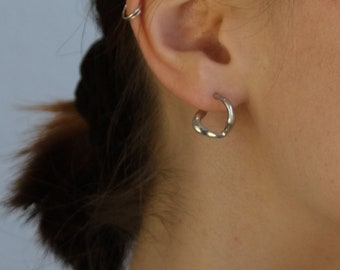 In The Flow - Earstuds small | 925 Sterling Silver | 14KTGold plated | 14KTRosegold plated | Rhodium plated | Handmade | A&OJewelry