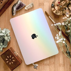 Regenbogen Bunte Farben Abstrakt Schön Bedruckte Hartschale Gummierte Minimalismus Abdeckung für MacBook Pro 13 14 16 Touch 15 Air 11 12 Laptop