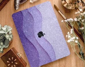 Shiny Purple Glitters Minimal Waves Sparkle Rough Front Case