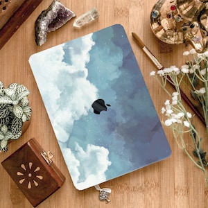 Aesthetic Indigo Clouds Printing Hard Case Fantastic Starry Sky Rubberized Cover for MacBook Air Pro 13 14 Pro 16 Touch 15 Air 11 12 Laptop