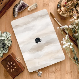 Astratto Nuvoloso Crema Grigio Inchiostro Acqua Minimalismo Stampa Graduale Cover rigida in gomma per MacBook Air Pro 11 13 14 15 16 Laptop