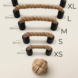 Rustic JUTE ROPE Handle -- Home decor drawer pull