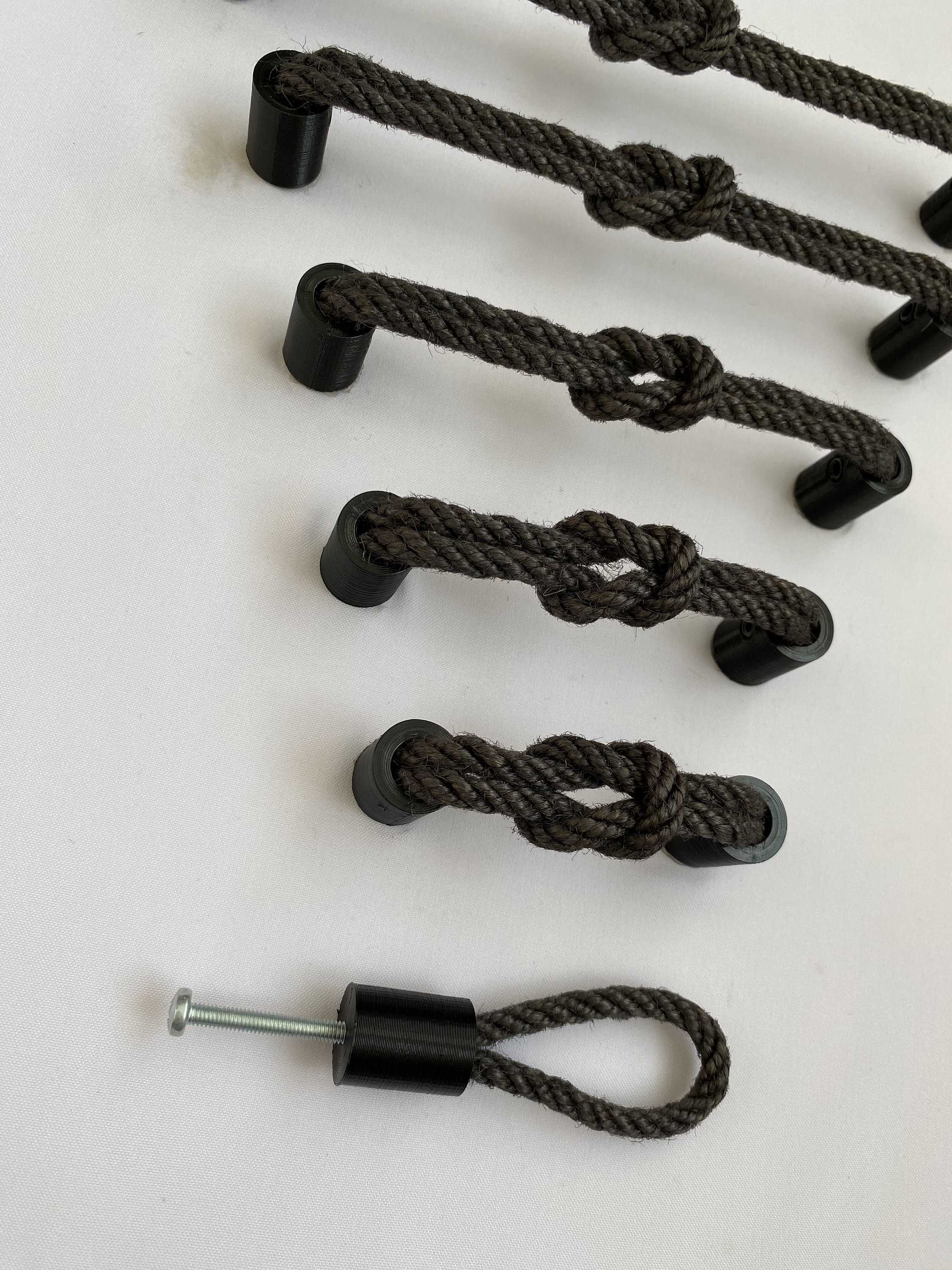 Small Rope Handles Rustic JUTE ROPE Handle -- Home Decor Drawer Pull Ring Anthracite Black ...