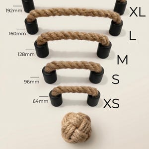 Poignée rustique en CORDE DE JUTE -- Poignée de tiroir pour décoration d'intérieur