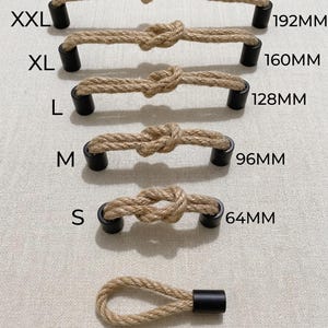 Poignée rustique en CORDE DE JUTE -- Poignée de tiroir pour décoration d'intérieur