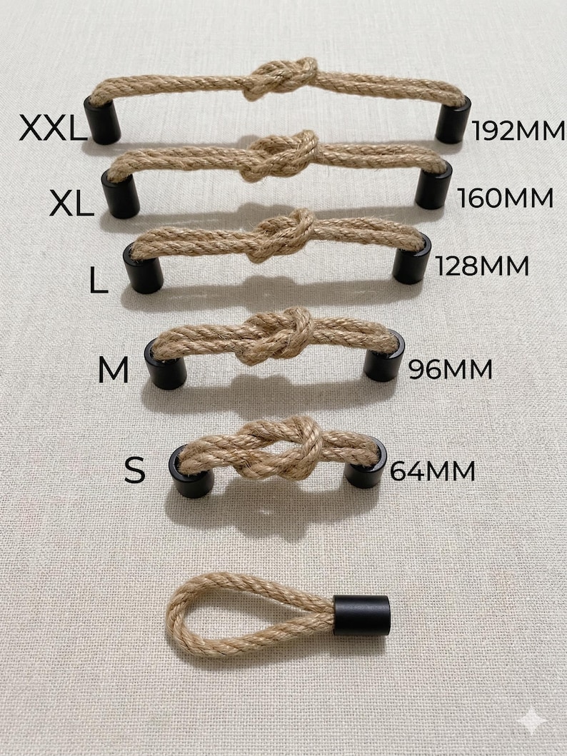 Rustic JUTE ROPE Handle -- Home decor drawer pull image 1