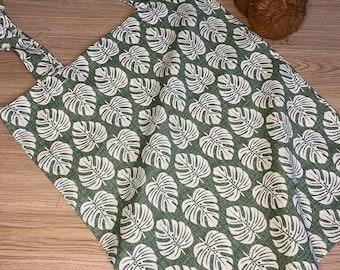 Sac de plage, sac de marché, sac bandoulière, sac à bandoulière, tissu en tissu canard monstera