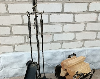 wrought iron fireplace set.