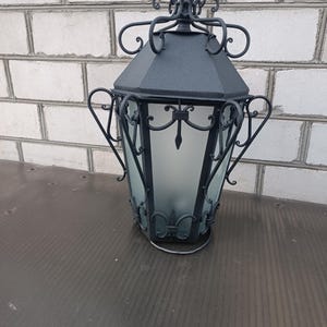 Lanterna da esterno forgiata a mano, lampada da giardino