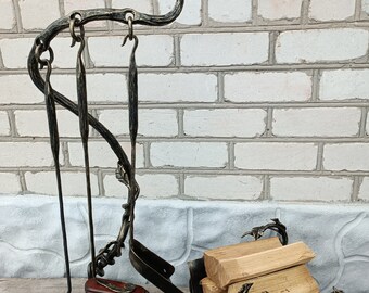 Openhaardset + brandhoutrek. Accessoires voor open haarden.